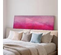 XINBAO Pink Abstract Painting, Long Horizontal Wall Art, Wide Panoramic Framed Canvas, Large size Minimalist, Bedroom Decor(70x210cm/Inner Frame)