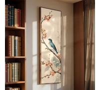 XINBAO Tall Narrow Bird Canvas Wall Art - Abstract Slender Branch Canvas - Slim Nature Decor Posters -Vertical Animals Painting(50x150cm/Frameless)