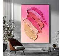 XINBAO Textured Wall Art Pink Painting on Canvas Abstract Large Colorful Posters and Prints Wall Art Gallery Home Office Room Decor 80x110cm Frameless