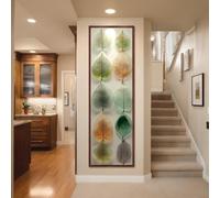 XINBAO Vertical Abstract Art Canvas, Neutral Colors Nature Print, Tall Thin Statement Artwork, Long Narrow Wall Painting, Decor(55x110cm/Inner Frame)