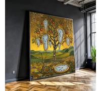 XINBAO Vintage Style Surreal Tree with Melting Canvas,Abstract Time Landscape Wall Art, Decor Home Canvas Print Posters Painting(80x80cm/Inner Frame)