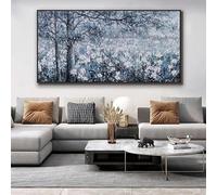 XINBAO Wall Decoration Blue And White Abstract Tree Flower Landscape Home Canvas Print Decor For Bedroom Home Kitchen Artwork(40x80cm/Inner Frame)