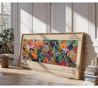 XINBAO Yayoi Kusama Canvas Wall Art: Japanese Poster, Panoramic Modern Home Decor.Horizontal Bed Decor Narrow Horizontal Mural(80x160cm/Inner Frame)