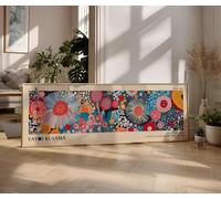 XINBAO Yayoi Kusama Inspired Canvas Wall Art Poster: Japanese Panoramic Print.Horizontal Bed Decor Narrow Horizontal Painting(20x60cm/Inner Frame)