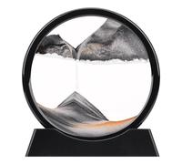 XINBAOHONG Moving Sand Art Picture,Liquid Motion 3D Deep Sea Sandscape in Motion Display Flowing Sand Frame Relaxing Desktop Home Office Work Decor（10 inch） (Black)