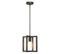 XiNBEi Industrial Pendant Lighting Ceiling with Metal Cage, Dark Bronze Lantern Light Pendant, Vintage Kitchen Island Light for Bar Dining Room NL-P339-DB