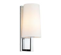 XiNBEi Lighting Chrome Wall Lights Indoor with Linen Shade for Bedroom | Modern Bedside Wall Lamp, Hardwired, E27 Socket, Easy Installation, Fabric Sconce Light for Hallway Hotel Corridor Loft
