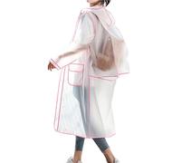 XinCDD Rain Poncho Raincoats for Adults are Reusable Waterproof Transparent Rain Poncho Portable Unisex Rain cape made of EVA material for outdoor activities and Hiking (L, Rose-2)