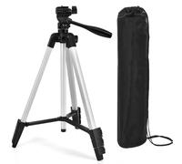 Xincere 137 cm Lightweight Aluminum Laser Level Tripod Stand with Bubble Level, Quick Release Plate with 1/4"-20 Screw Mount for Laser Line Leveling Device, Silver