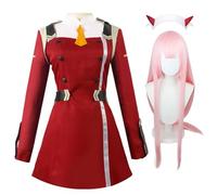 Xinchangda 02 Zero Two Cosplay Costume 02 Cosplay Outfits Red Uniform Dress Suit Full Set Anime Halloween Carnival Party Costume for Women