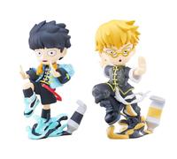 Xinchangda 2PCS Kageyama Shigeo/Mob Figure Model Kageyama Shigeo Action Figure Anime Reigen Arataka Figurine, PVC Kung Fu Standing Position Sculpture Decoration Collectible Gift
