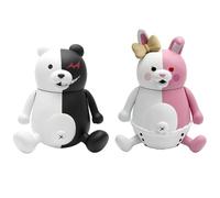 Xinchangda 2PCS Monokuma/Monomi-chan Figure 11CM Cute Sitting Anime Figurine PVC Model Monokuma Action Figure Collectible Desktop Decoration Ornament Gift