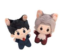 Xinchangda 2PCS Phoenix Wright and Miles Edgeworth Plush Figure Keychain Anime Cartoon Stuffed Figure Charm Pillow Cute Bag Pendant Sofa Decoration 10CM
