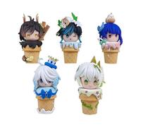 Xinchangda 5pcs ZhongLi Figures Set Raiden Ei Action Figures 10cm Cute Furina Figurine Anime Statue Cake Topper Desktop Collection Birthday Gifts