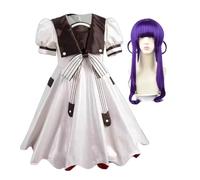 Xinchangda Akane Aoi Cosplay Costume Yugi Amane Cosplay Outfit White Brown Women Sailor Dress with Puffed Sleeves Role Play Full Set, Anime Cosplays Outfit Halloween Carnival Party Dress Up Suit