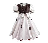 Xinchangda Akane Aoi Cosplay Costume Yugi Amane Cosplay Outfit White Brown Women Sailor Dress with Puffed Sleeves Role Play Full Set, Anime Cosplays Outfit Halloween Carnival Party Dress Up Suit