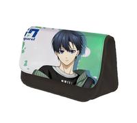 Xinchangda Blue Lock Pencil Case, Anime Isagi Yoichi/Bachira Meguru/Seishiro Nagi Pencil Box Large Capacity Pen Bag Students Stationery Bag for Student Teen