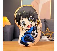Xinchangda Blue Lock Plush Pillow, Anime Bachira Megur Soft Cute Character Printed Plush Pillow Figure Stuffed Plushie Birthday Gift for Girl Boy