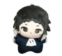 Xinchangda BSD Akutagawa Ryunosuke Plush Figure Anime Akutagawa Ryunosuke Plush Pillow PP Cotton Pendant Keychain Soft Character Backpack Charm Cartoon Mini Plushies Keychain
