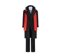 Xinchangda BSD Mori Ogai Cosplay Costume Dazai Osamu Cosplay Outfit Black Doctor Detective Uniform Pant Full Set With Red Scarf, Anime Cosplays Outfit Halloween Carnival Party Dress Up Suit for Men
