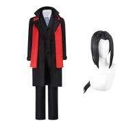 Xinchangda BSD Mori Ogai Cosplay Costume Dazai Osamu Cosplay Outfit Black Doctor Detective Uniform Pant Full Set With Red Scarf, Anime Cosplays Outfit Halloween Carnival Party Dress Up Suit for Men