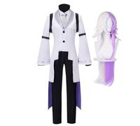 Xinchangda BSD Sigma Cosplay Costume Dazai Osamu Cosplay Outfits, White Tuxedo Uniform Suit Black Pant Full Set Anime Cosplays Outfit Halloween Christmas Carnival Party Role Play Clothes