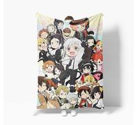 Xinchangda Bungo Stray Dogs Blanket Anime Cartoon Nakahara Chuuya/Dazai Osamu/Ranpo Edogawa Super Soft Micro Fleece Flannel Blankets