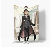 Xinchangda Bungo Stray Dogs Blanket Anime Cartoon Nakahara Chuuya/Dazai Osamu/Ranpo Edogawa Super Soft Micro Fleece Flannel Blankets