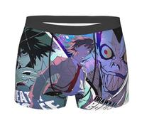 Xinchangda Death Note Underwear, Anime Light Yagami/L/Ryuuku/Ryuuku Men's Reversible Underwear Seamless Cartoon Printed Comfort Underwear for Men