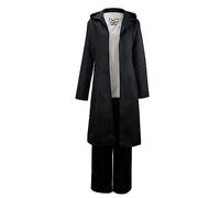 Xinchangda Eren Jaeger Cosplay Costume Anime Cosplay Outfits Survey Corps Uniform of Black Long Trench Coat Jacket Hooded Pants Halloween Party Carnival Costume Set