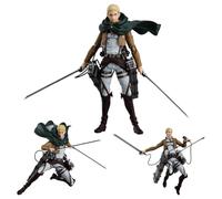 Xinchangda Erwin Smith Figure Super Action Statue Anime Levi Action Figure Movable Joints Battle Figurine Model with Accessories Collectible Decoration 15CM