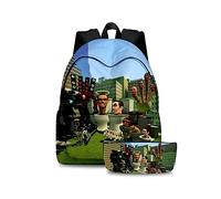 Xinchangda Game Toilet Backpack 2pcs Set Children's Backpack Speakerman Students Schoolbag Titan TV Man Stationery Storage School Bag