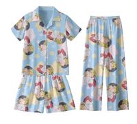 Xinchangda Haikyuu Pyjamas Three-Piece Set, Hinata Shoyo Shirt and Shorts Trousers Set Tobio Kageyama Kozume Kenma Anime Pyjamas Summer Cotton Pyjamas