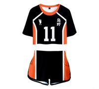 Xinchangda Haikyuu T Shirt + Shorts Set Anime Hinata Shoyo/Tobio Kageyama/Tsukishima Kei Summer Short Sleeve T-Shirt Casual Tops and Shorts
