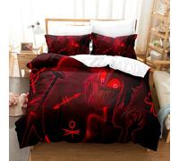 Xinchangda Hazbin Hotel 3PCS Bedding Sets Anime Alastor/Angel Dust/Charlie Morningstar Comforter Set, 2 Pillowcases and 1 Duvet Cover