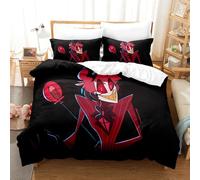 Xinchangda Hazbin Hotel 3PCS Bedding Sets Anime Alastor/Angel Dust/Charlie Morningstar Comforter Set, 2 Pillowcases and 1 Duvet Cover
