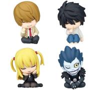Xinchangda L/Amane/Ryuuku/Light Yagami Figure Cake Anime Character Statue 5CM PVC Model Look Up Anime Figure Desktop Decorations Christmas Collectibles 4PCS