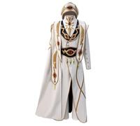 Xinchangda Lelouch Lamperouge Cosplay Costume Lulu Cosplay Outfits, White Gold Robe Uniform Suits With Shawl Cape Full Sets Anime Cosplays Outfit Halloween Christmas Carnival Party Role Play Cloth
