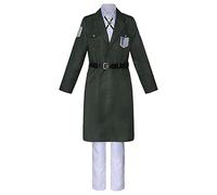 Xinchangda Levi Cosplay Costume Eren Jaeger Cosplay Outfits Anime Survey Corps Uniform Scouting Legion Freedom Wings Costume Long Jacket Pants Full Set for Halloween