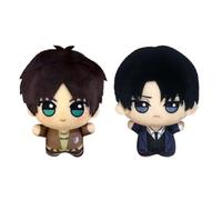 Xinchangda Levi Soft Figure Pendant Eren Jaeger Stuffed Figure Keyring, 10CM Cute Hange Zoe Keychain Anime Cartoon Pendant Keyring Hanging Ornament Decorative for Backpack Car Key