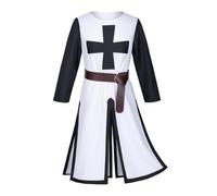 Xinchangda Men's Renaissance Halloween Costume Renaissance Robe Medieval Crusader Robe with Belt or Priest Missionary Robe with Red Cape for Stage Performance Halloween Carnival Party