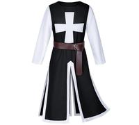 Xinchangda Men's Renaissance Halloween Costume Renaissance Robe Medieval Crusader Robe with Belt or Priest Missionary Robe with Red Cape for Stage Performance Halloween Carnival Party