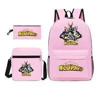 Xinchangda My Hero Academia Backpack School Bags Anime Print Laptop Backpack Casual Rucksack Student School Bookbag Messenger Bag Pencil Case for Boys Girls