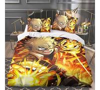 Xinchangda My Hero Academia Bedding Set, MHA Midoriya Izuku/Todoroki Shouto/Bakugō Katsuki/Uraraka Ochako Duvet Cover Set Microfiber Bedding Quilt Cover Pillowcases
