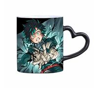 Xinchangda My Hero Academia/MHA Heart-shaped Ceramic Mug Morphing Mugs Heat Sensitive Mug Color Changing Heat Reveal Coffee Tea Mug