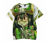 Xinchangda My Hero Academia MHA T-Shirt Unisex Anime Toga Himiko Asui Tsuyu Midoriya Izuku Printed T-Shirt Summer Casual Loose Round Neck Short Sleeve Tops