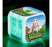 Xinchangda My Singing Monsters Alarm Clock for Kids, Game LED Digital Alarm with 7 Color Changing Night Light Displaying Time Temperature