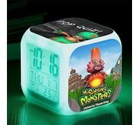 Xinchangda My Singing Monsters Alarm Clock for Kids, Game LED Digital Alarm with 7 Color Changing Night Light Displaying Time Temperature