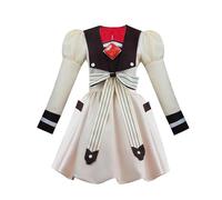 Xinchangda Nanamine Cosplay Costume Yugi Amane Cosplay Outfit White Brown Women Sailor Dress with Puffed Sleeves Role Play Full Set, Anime Cosplays Outfit Halloween Carnival Party Dress Up Suit