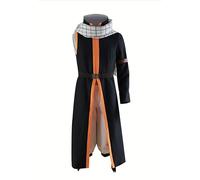 Xinchangda Natsu Dragneel Cosplay Costume Anime Cosplay Outfit Black Long Sleeveless Uniform with Scarf Halloween Carnival Party Dress Up Full Set